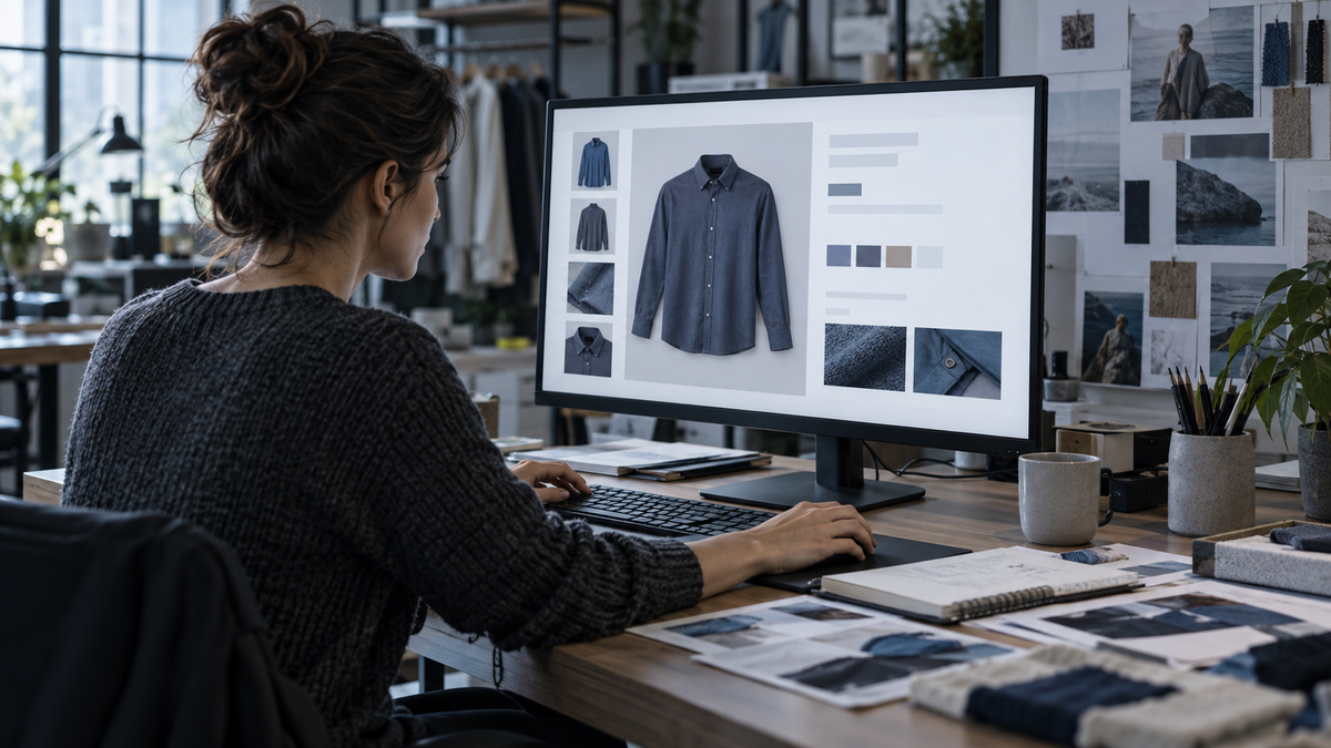 Designer configuring an online product page